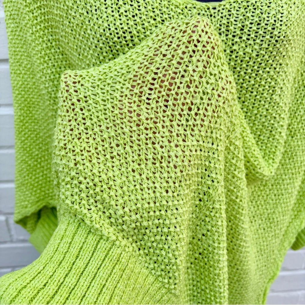 Shop the Mint Don't Waste A Moment Neon Lime Oversized Sweater, OS LIKE NEW! - Picture 5 of 9